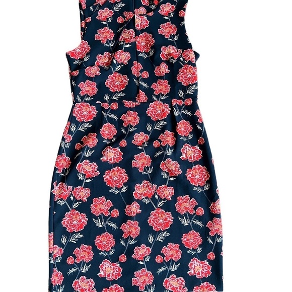 Banana Republic Factory Midi Navy Floral Sheath Dress 8P - Picture 2 of 6